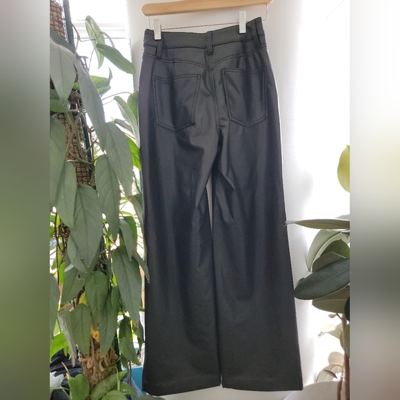 High Waisted Faux Leather Wide Leg Pants - Picture 4 of 4